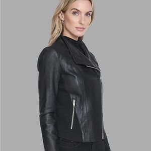 Wilsons Leather Black Jacket with Silver Accents